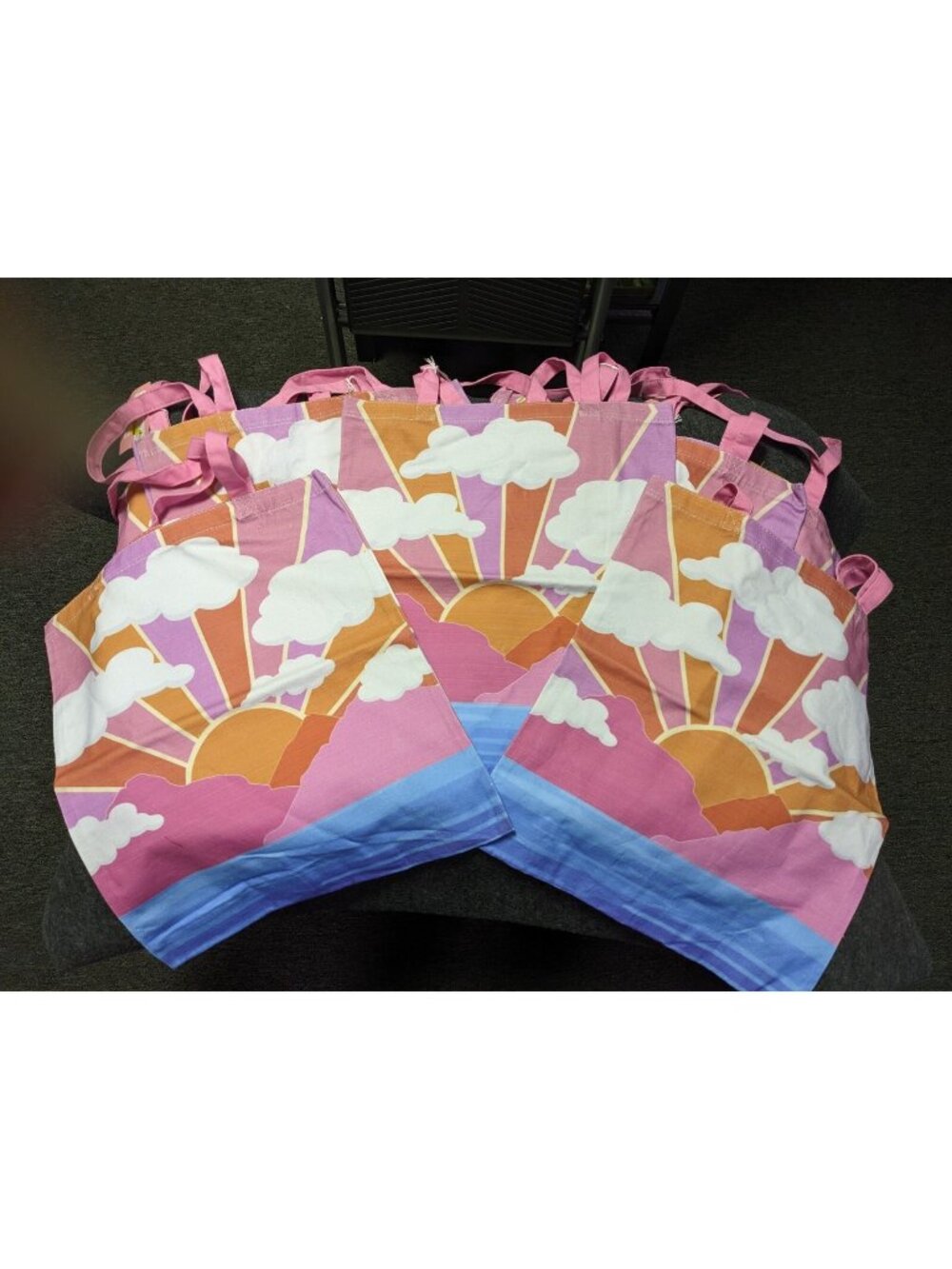 LOT / BUNDLE 5 bags - SKINNYDIP Beach sunset canvas foldable reusable tote bags